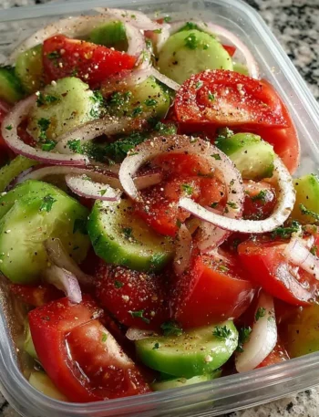 Marinated Cucumbers, Onions, and Tomatoes