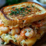 Ultimate Shrimp Grilled Cheese with Garlic Bread